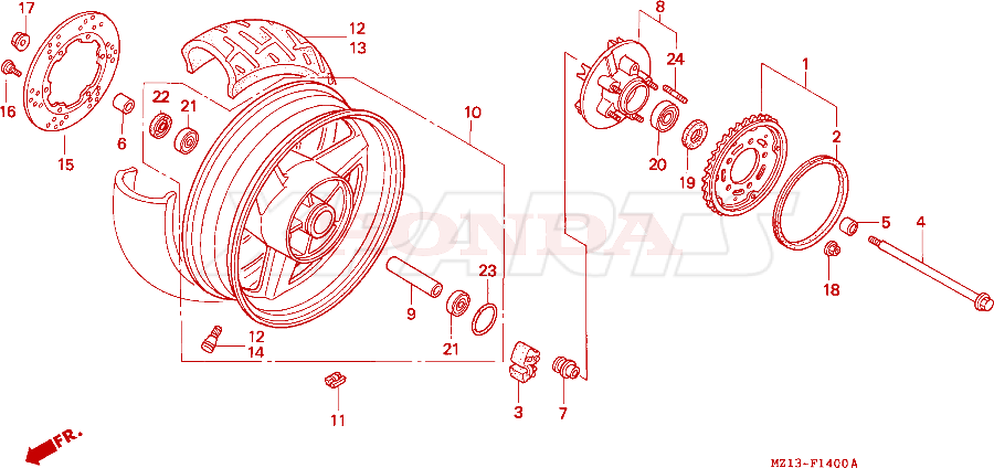 Billede af NUT,FLANGE,18MM