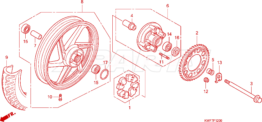 Billede af DAMPER SET,WHEEL