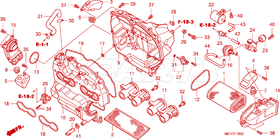 Billede af (17210-MFG-D02) ELEMENT,AIR/C