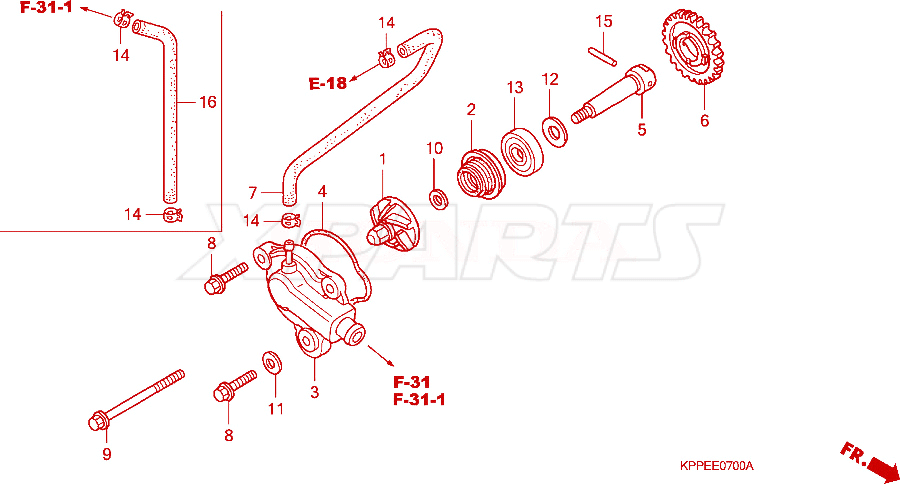Billede af SHAFT,WATER PUMP