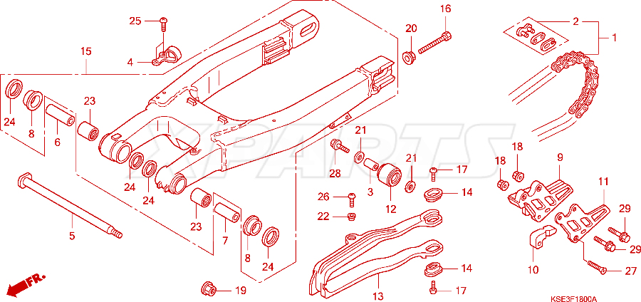 Billede af SHAFT,SWINGARM PI