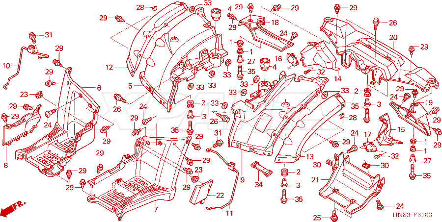 Billede af STAY L,RR FENDER