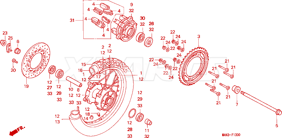 Billede af DAMPER SET,WHEEL