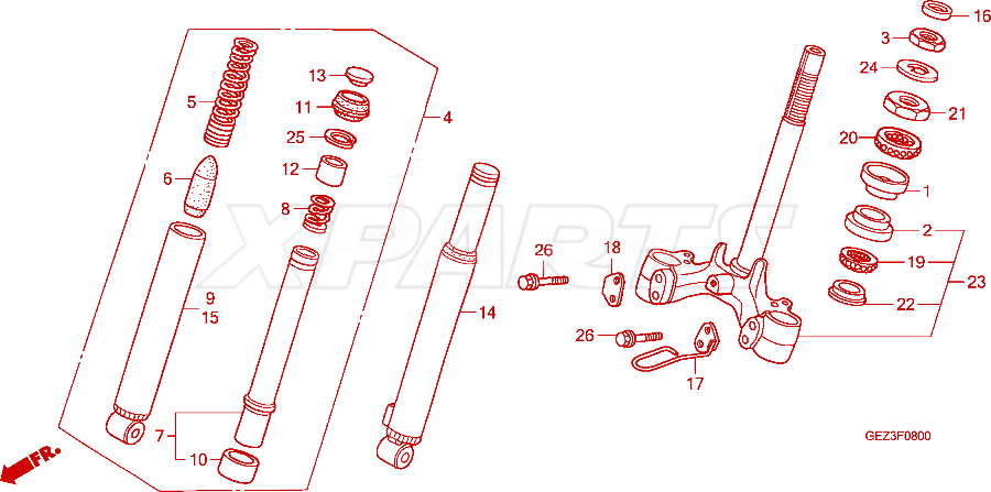 Billede af FORK ASSY,R FRONT