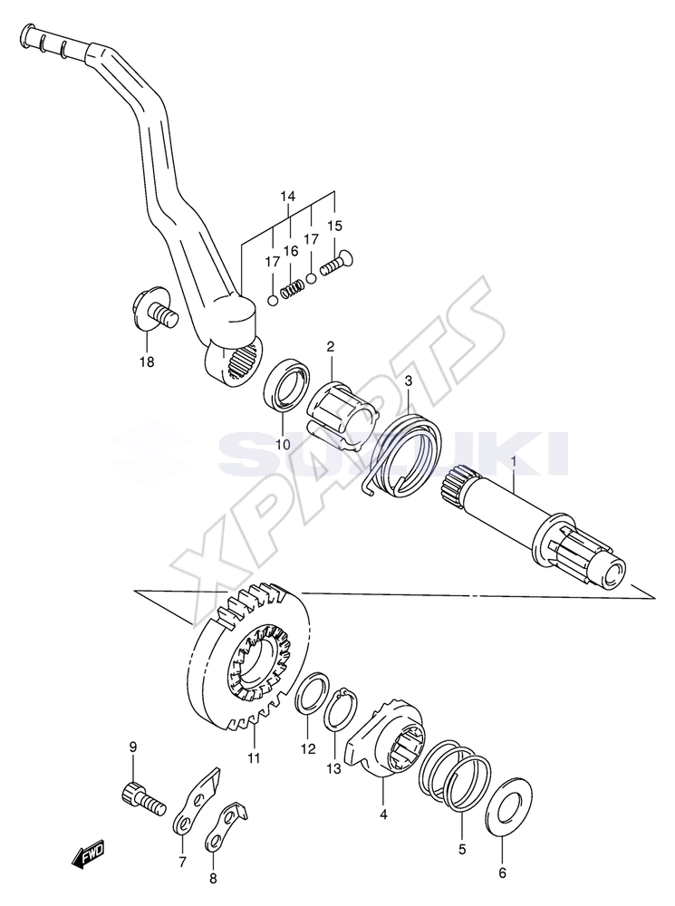 Billede til varegruppe KICK STARTER (DR-Z400Y/ K1/ K2/ K3/ K4)