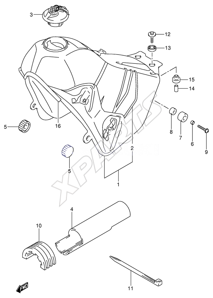 Billede til varegruppe FUEL TANK (MODEL Y)REFER TO FIG.35C(H-8) FOR  MODEL K3