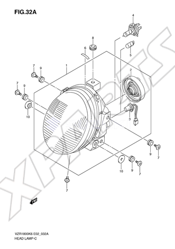 Billede til varegruppe HEADLAMP (VZR1800NK8/ NK9/ NU2K8/ NUFK9)