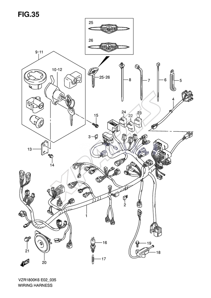 Billede til varegruppe WIRING HARNESS (SEE NOTE)VZR1800U2K7/ U2K8/ UFK9