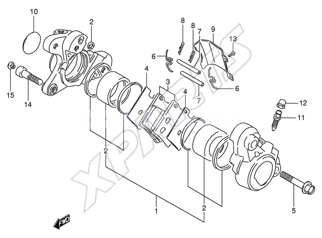 Billede til varegruppe FRONT CALIPER (MODEL P/ R/ S/ T/ V)