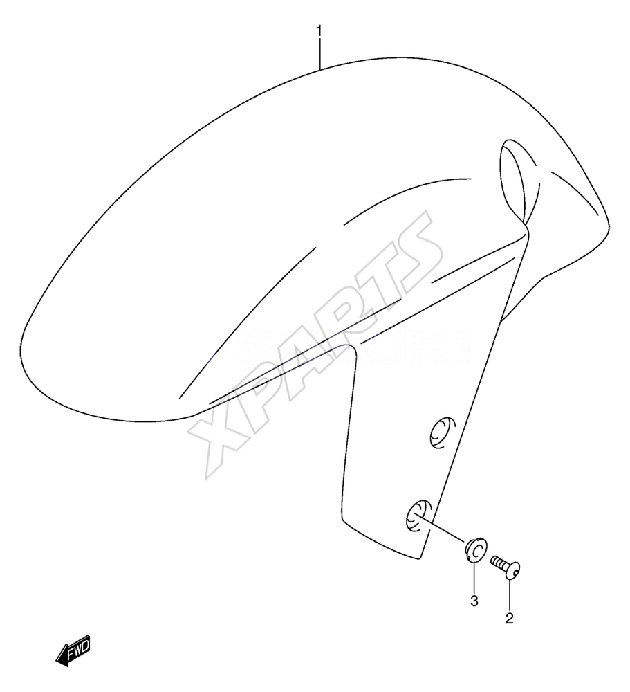 Billede til varegruppe FRONT FENDERREFER TO FIG.40B(F-13) FO R GSX-R600ZK3