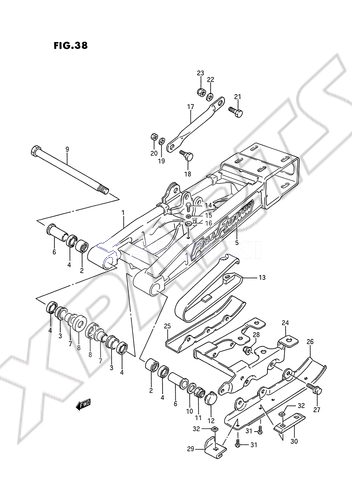 Bild für Kategorie REAR SWINGING ARM (MODEL L)REFER TO FIG.38A(G-3) FOR  MODEL M