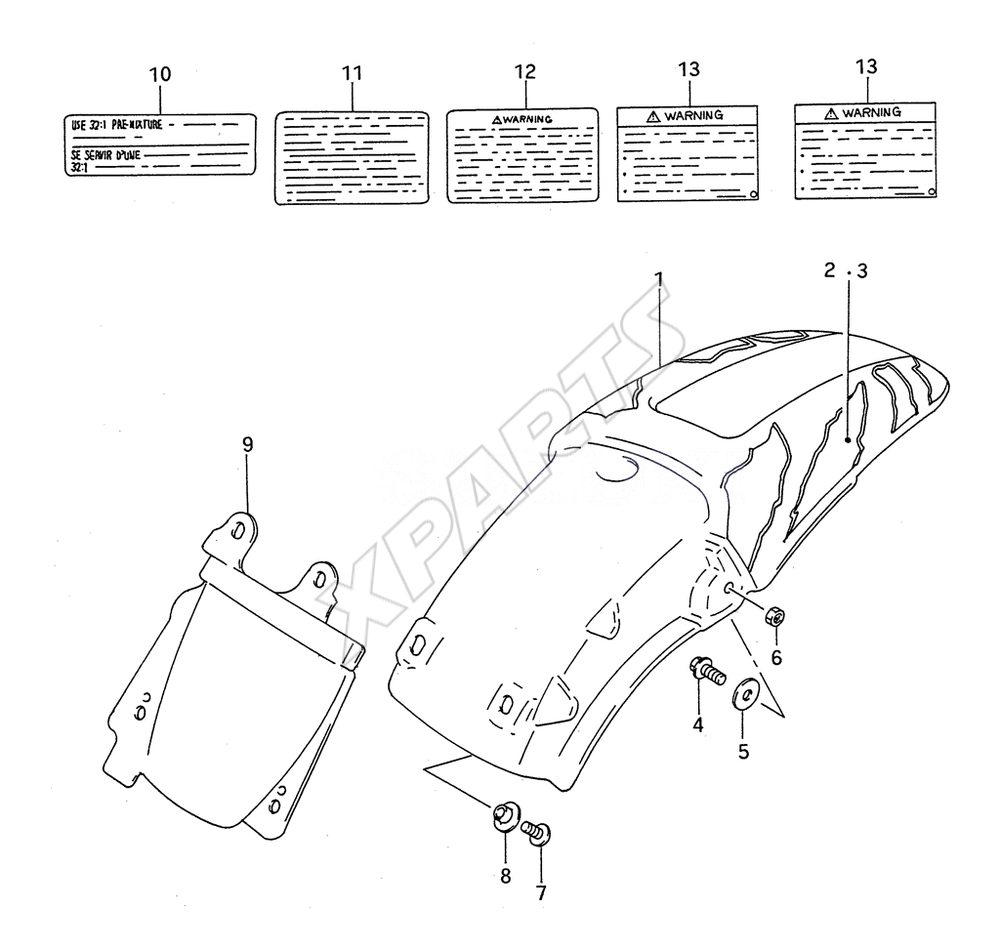 Billede til varegruppe REAR FENDER (MODEL N)