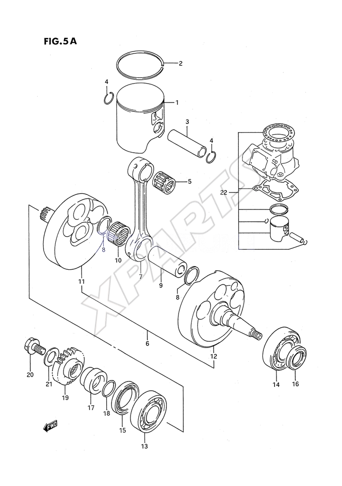 Billede til varegruppe CRANKSHAFT (MODEL L/ M/ N)REFER TO FIG.5C (C- 5) FO R MODEL S/ T