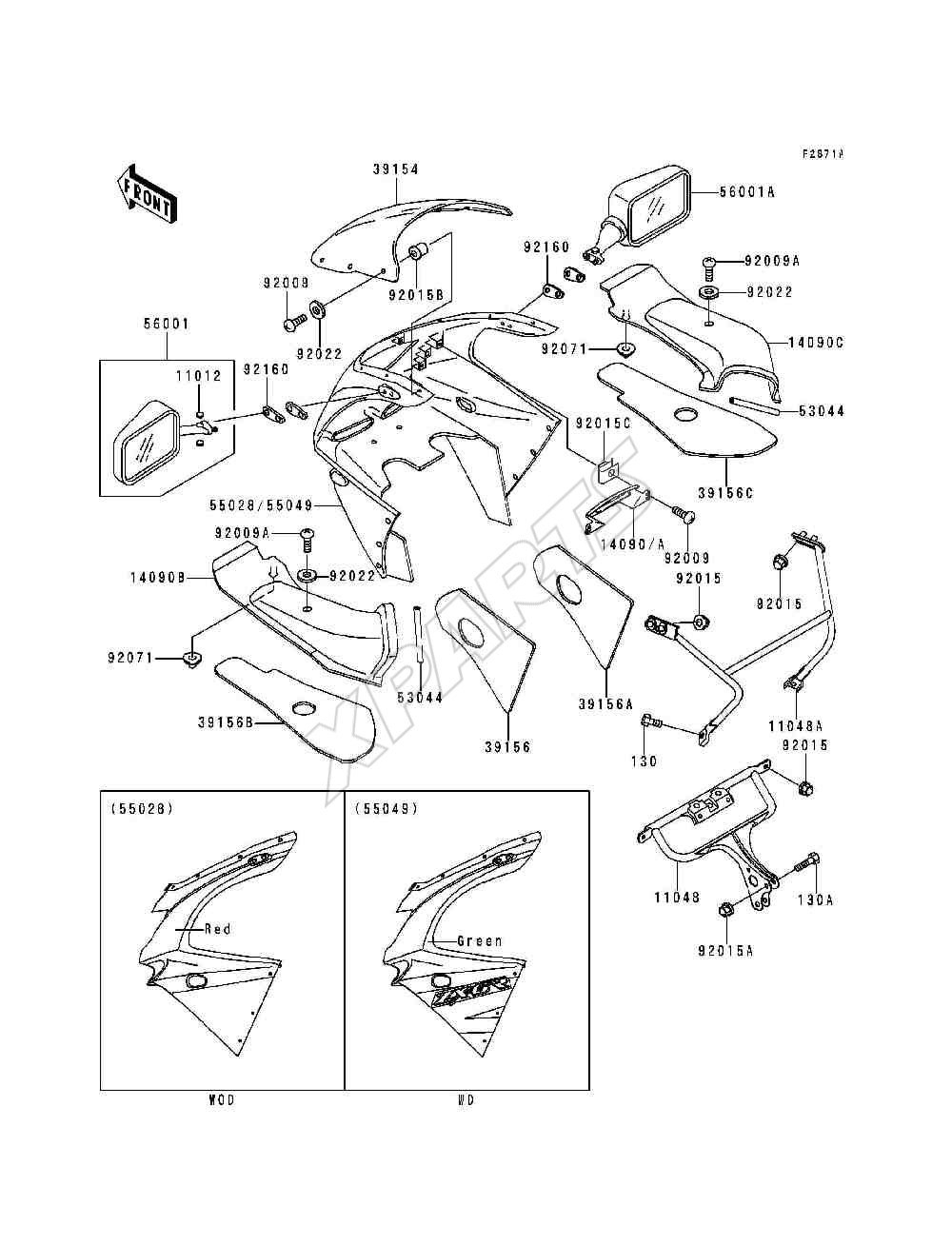 Picture for category Cowling(ZX600-F2)