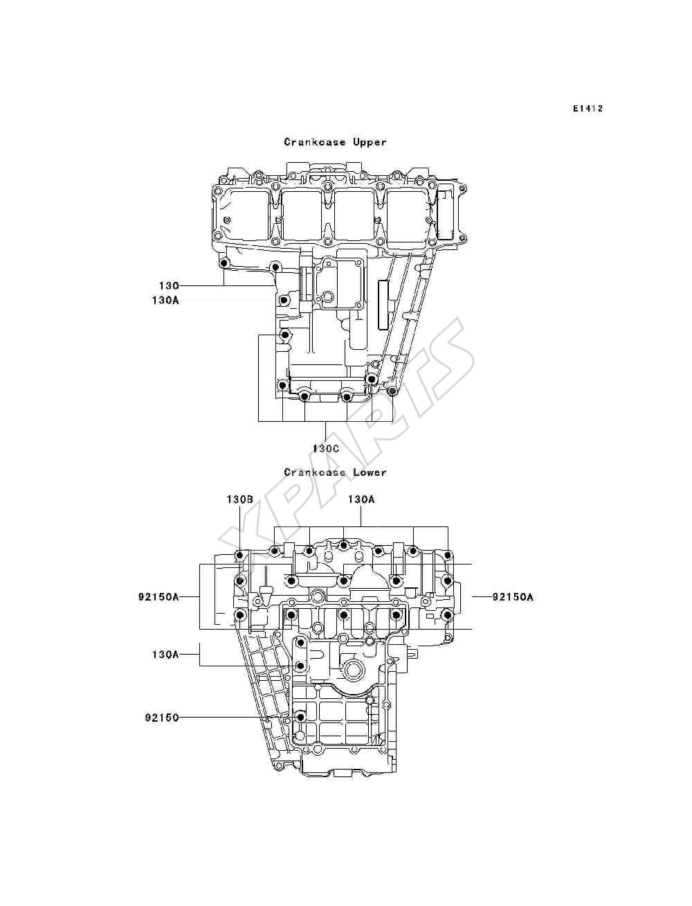 Billede til varegruppe Crankcase Bolt Pattern