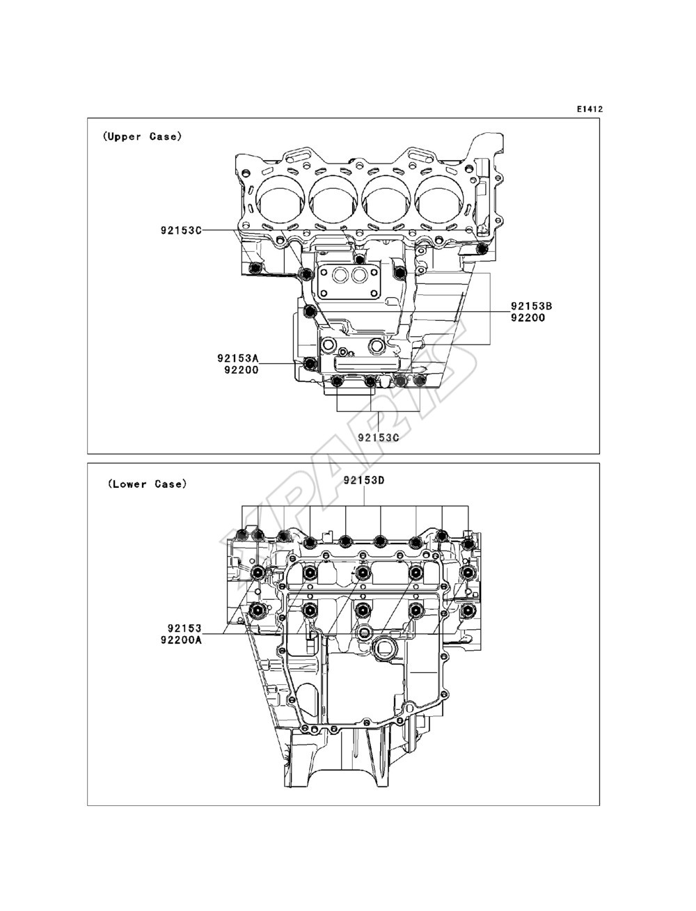 Billede til varegruppe Crankcase Bolt Pattern