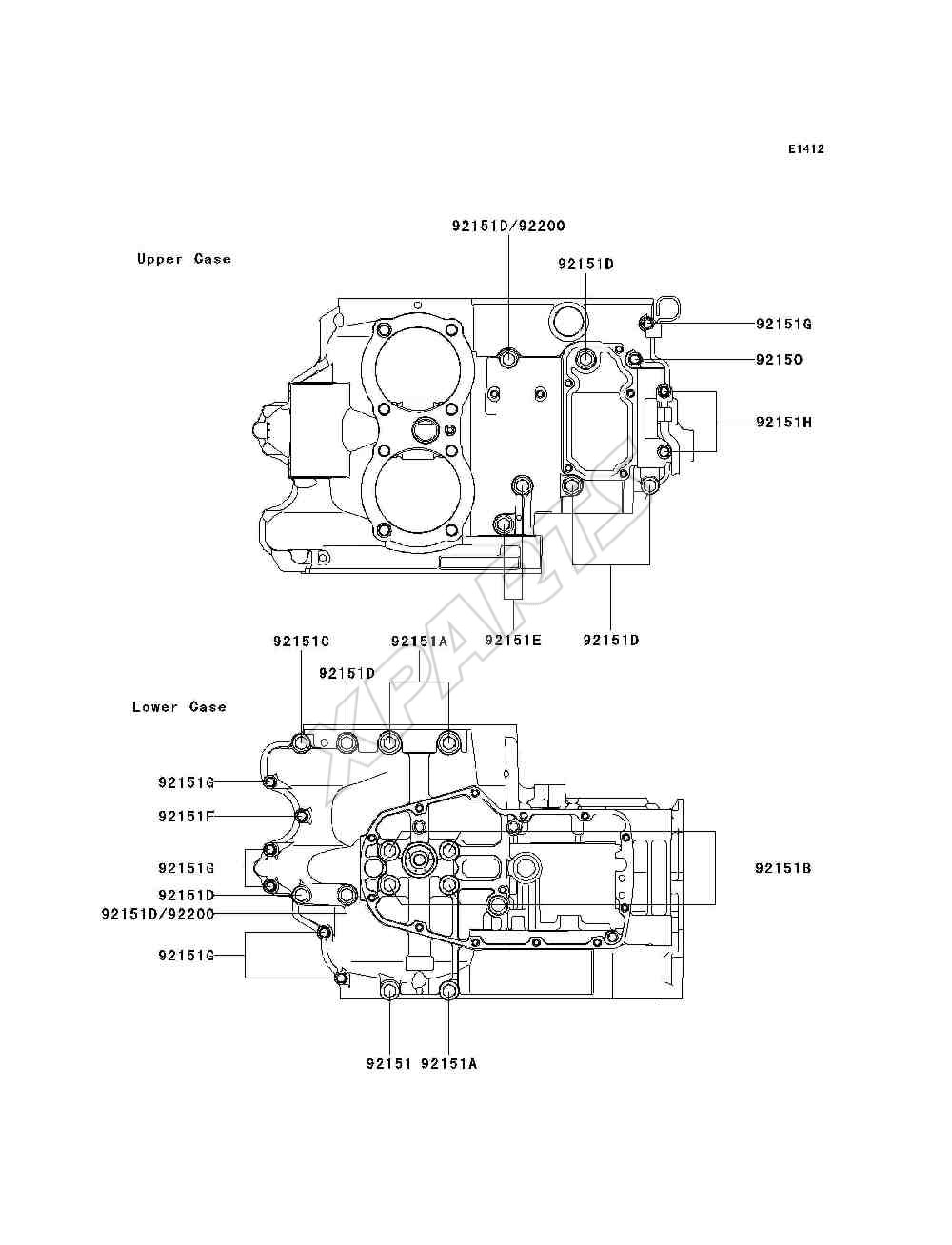 Billede til varegruppe Crankcase Bolt Pattern