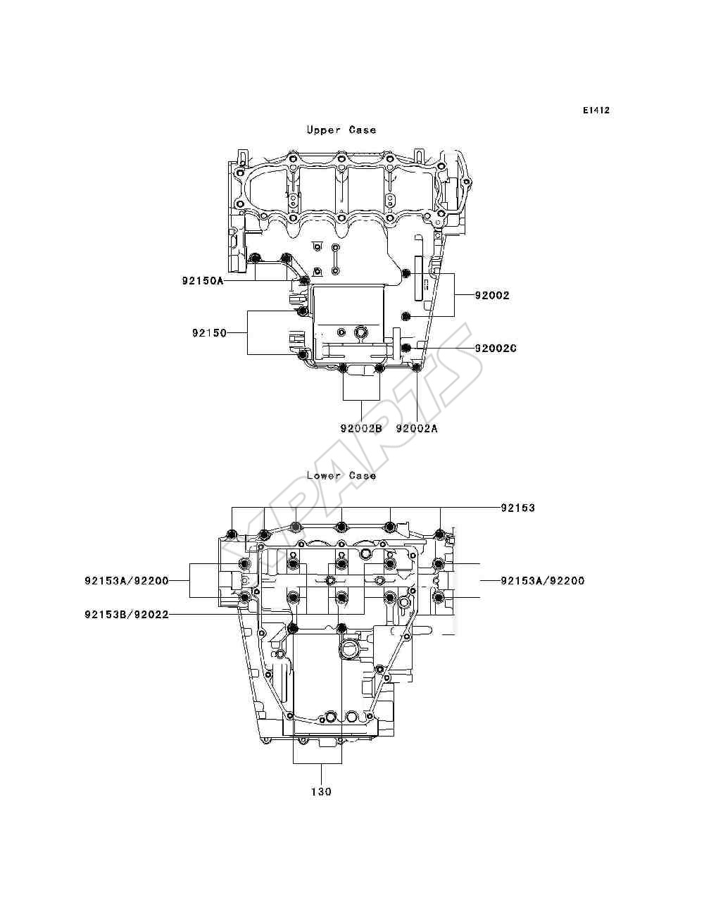 Billede til varegruppe Crankcase Bolt Pattern