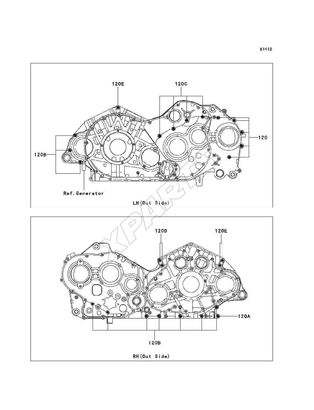 Billede til varegruppe Crankcase Bolt Pattern