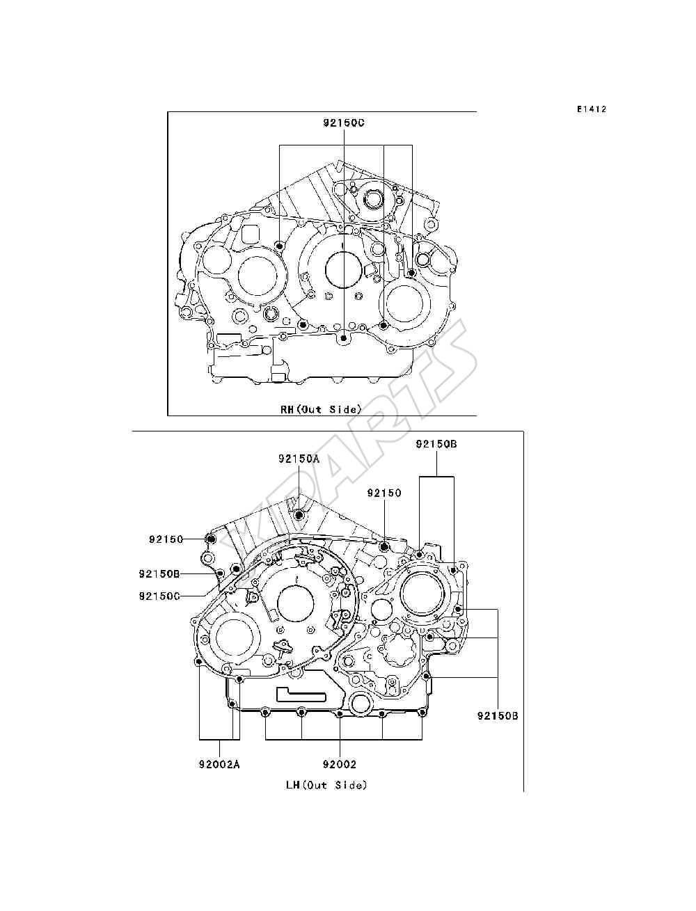 Billede til varegruppe Crankcase Bolt Pattern