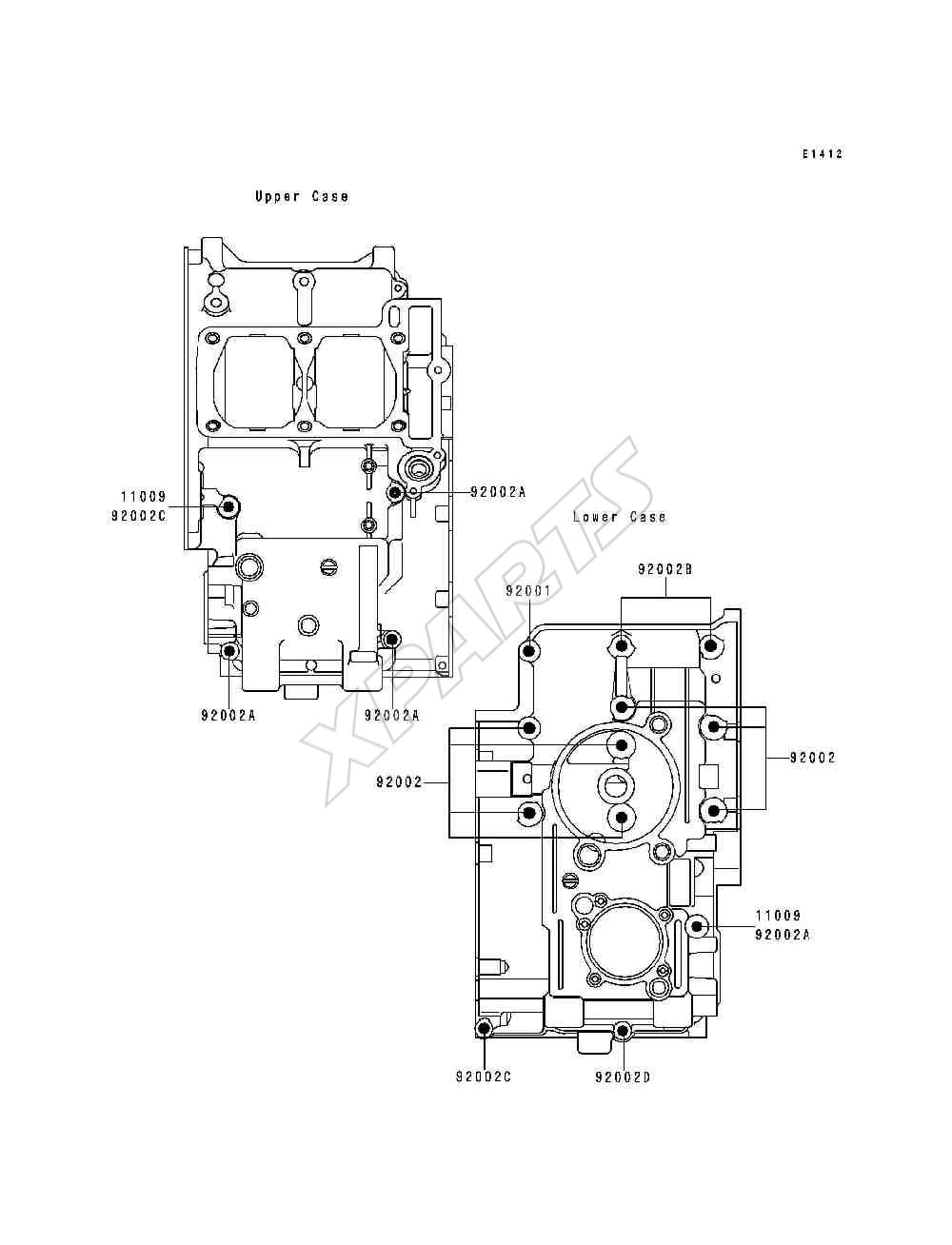 Billede til varegruppe Crankcase Bolt Pattern