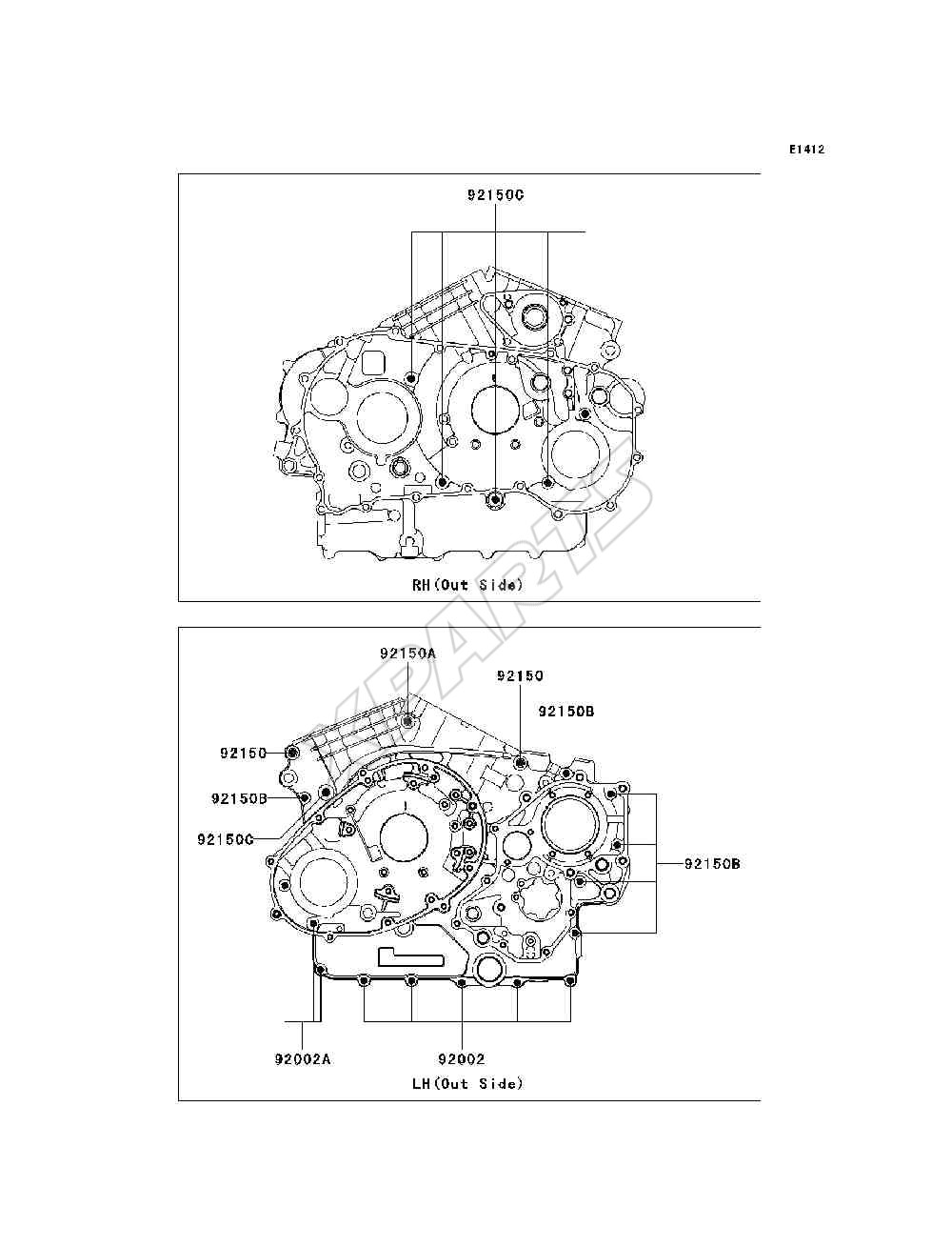 Billede til varegruppe Crankcase Bolt Pattern