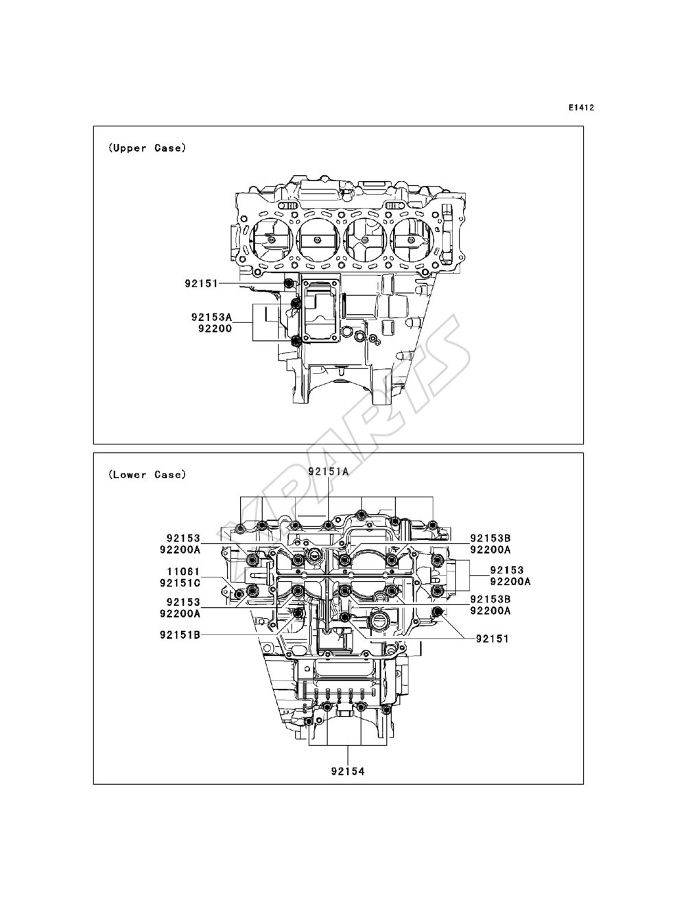 Billede til varegruppe Crankcase Bolt Pattern