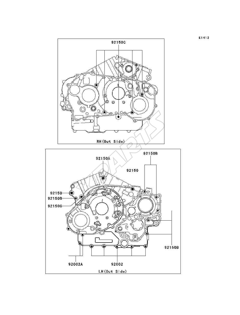 Billede til varegruppe Crankcase Bolt Pattern