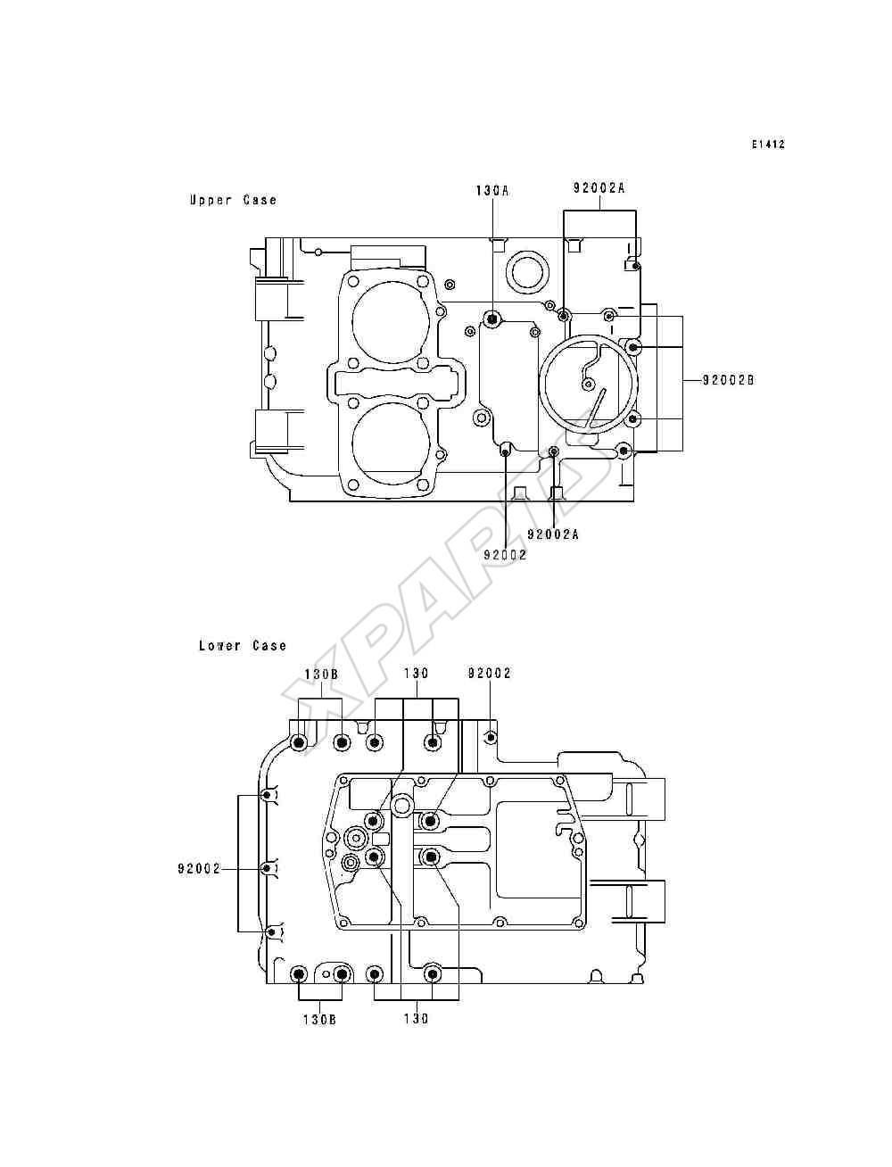 Billede til varegruppe Crankcase Bolt Pattern