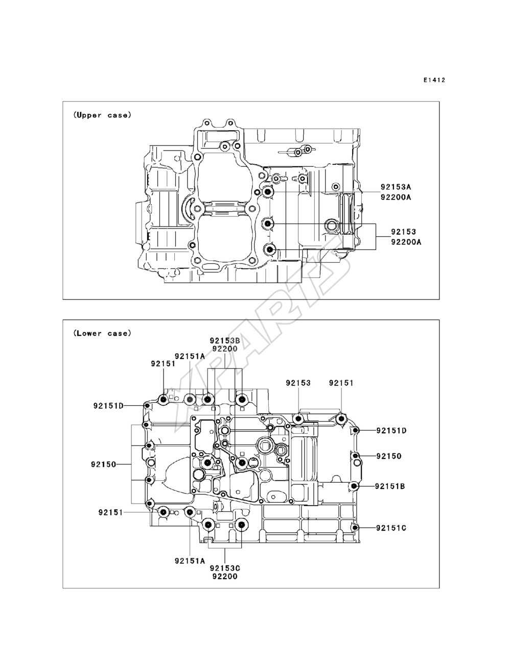 Billede til varegruppe Crankcase Bolt Pattern