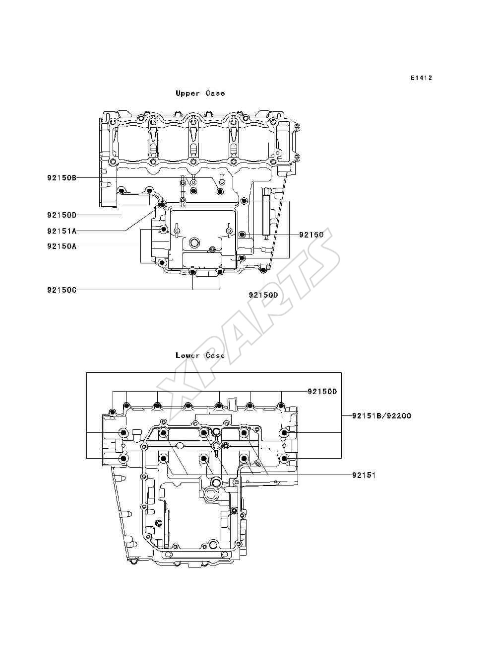 Billede til varegruppe Crankcase Bolt Pattern