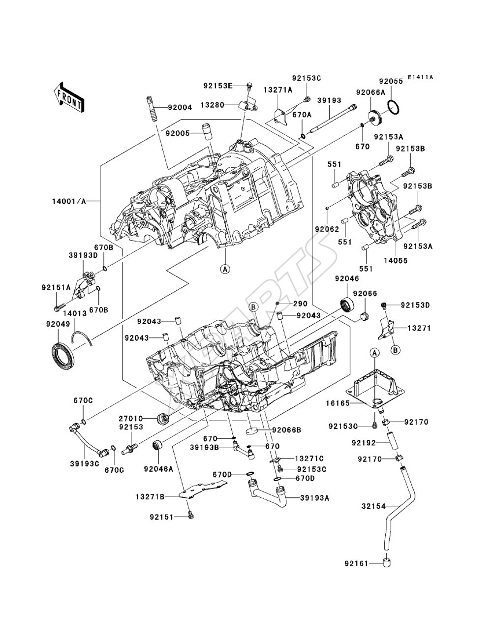 Billede til varegruppe Crankcase(ER650AE057324-)