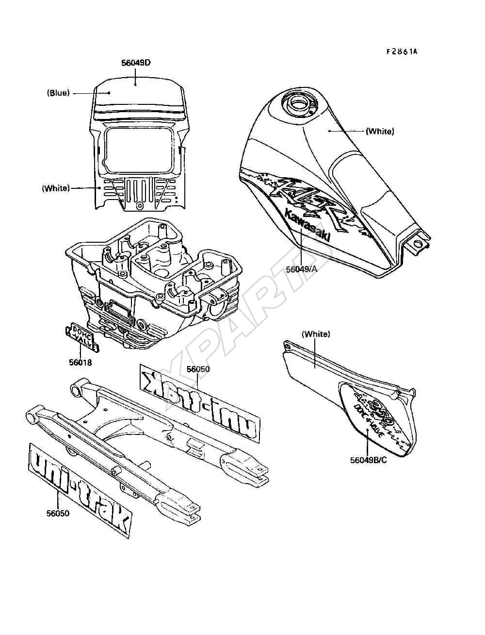 Billede til varegruppe Decal(White)(KL250-D8 / D9)