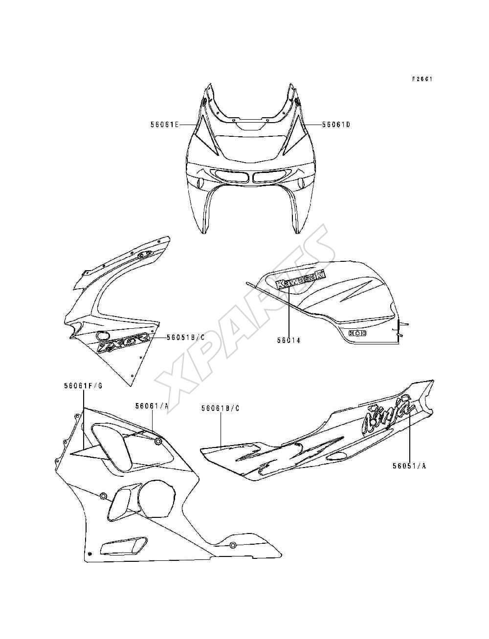 Billede til varegruppe Decals(Green / White)(ZX600-F1)