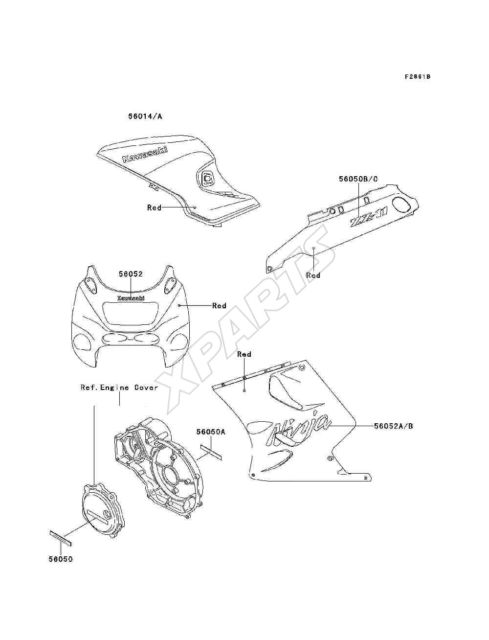 Billede til varegruppe Decals(Red)(ZX1100-D9)