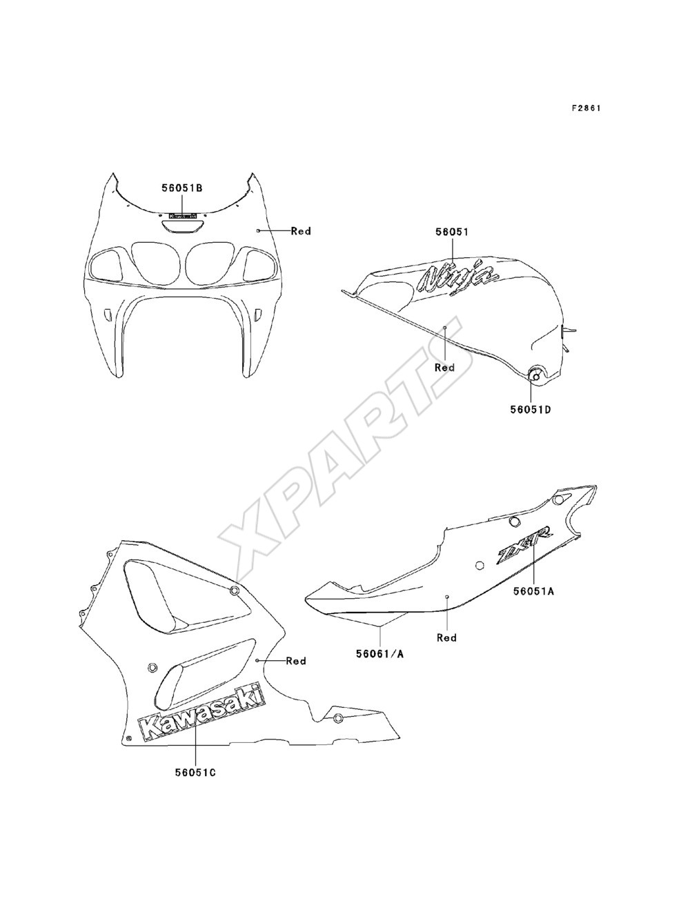 Billede til varegruppe Decals(Red)(ZX750-P1)