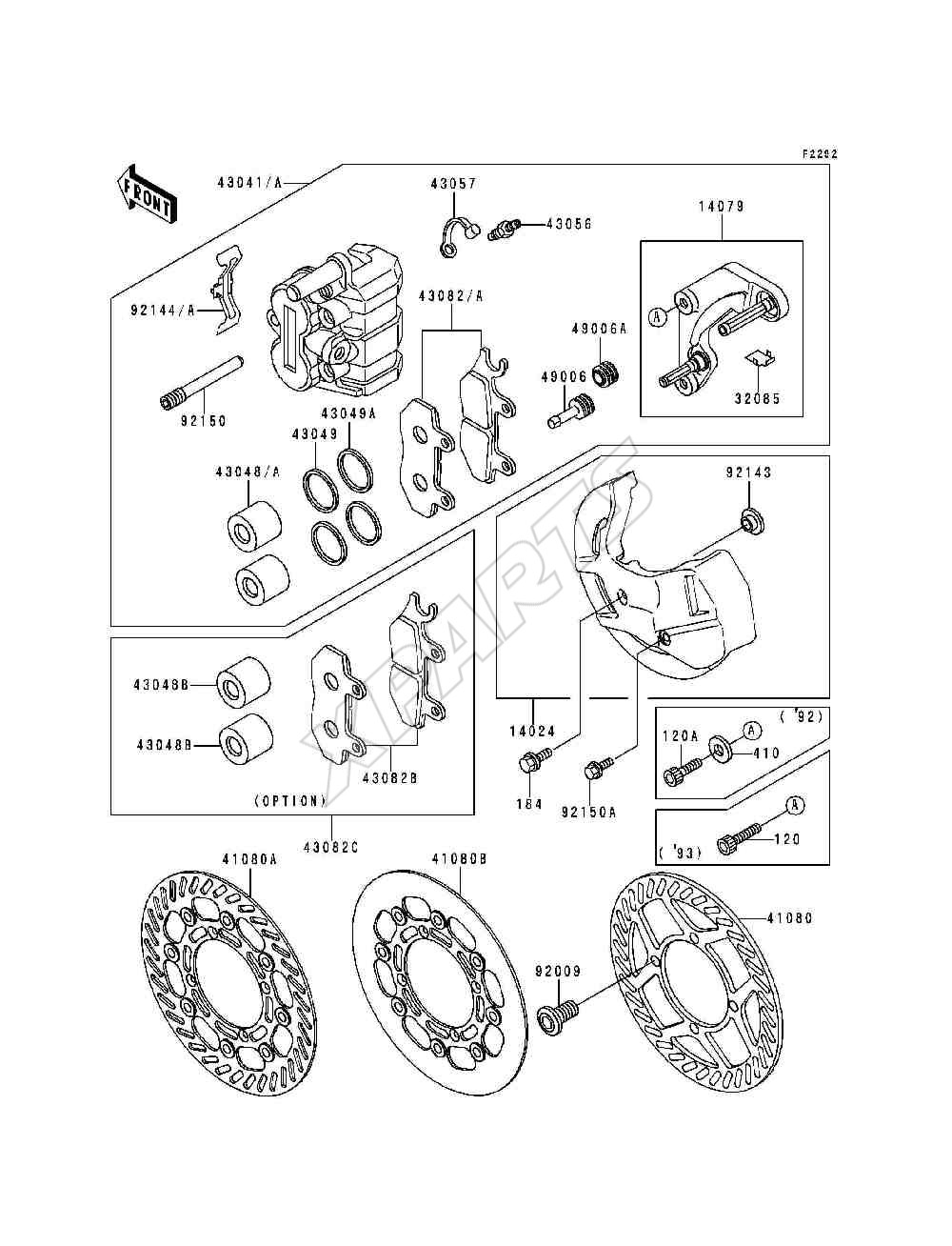 Billede til varegruppe Front Brake(KX500-E4 / E5)