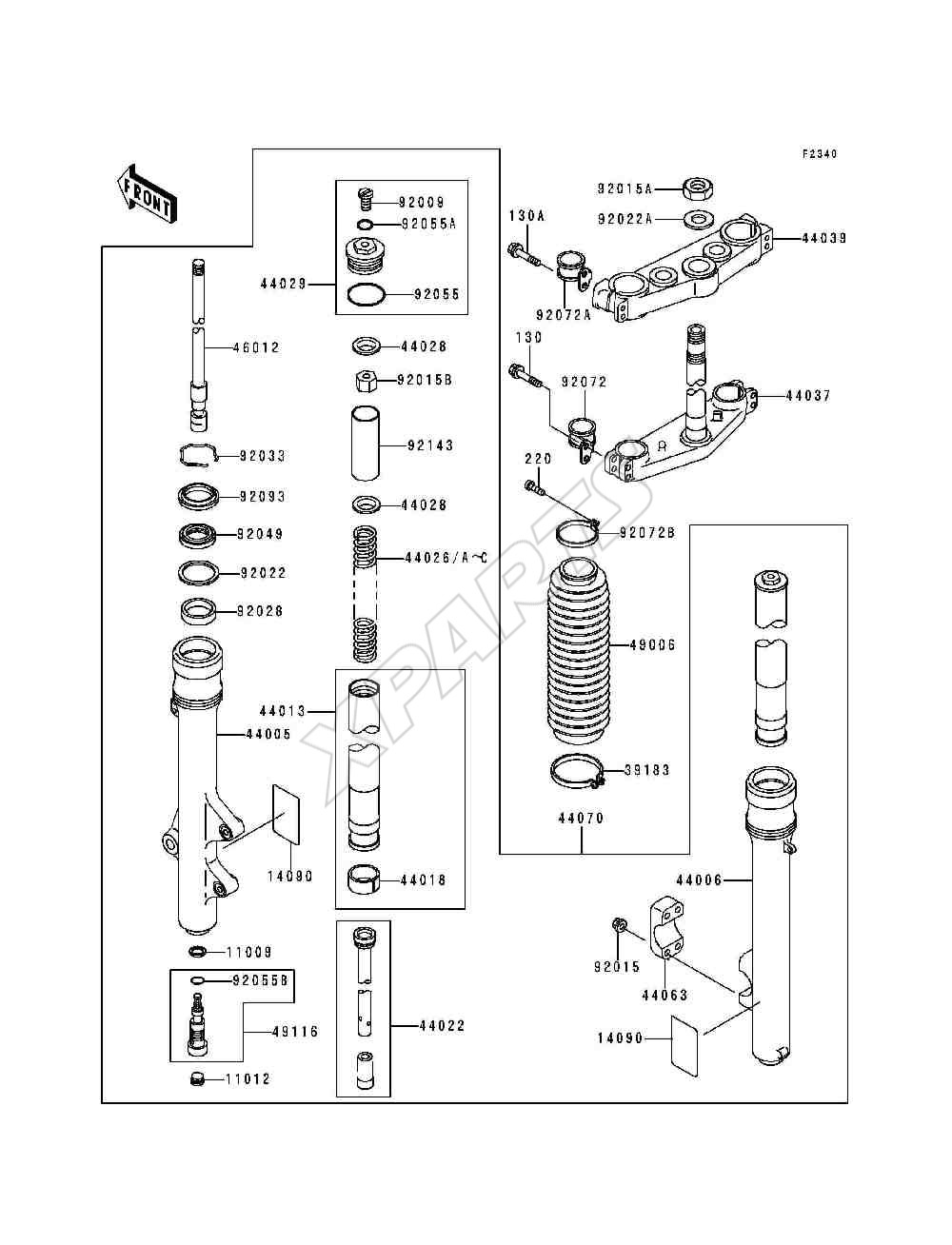 Billede til varegruppe Front Fork(KDX200-H1-H3)