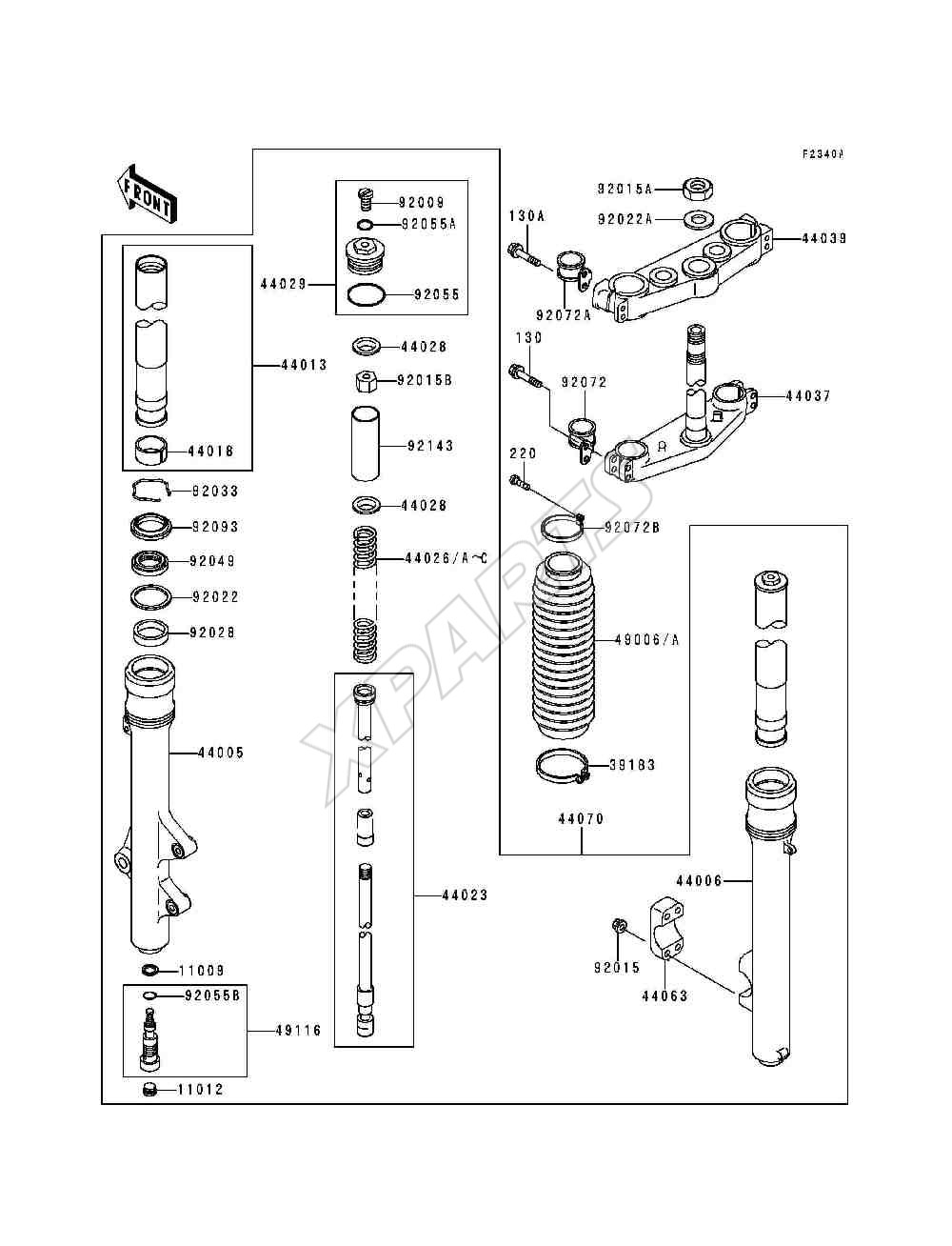 Billede til varegruppe Front Fork(KDX200-H4 / H5)