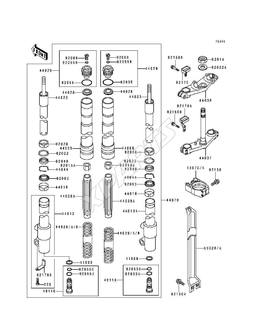 Billede til varegruppe Front Fork(KX100-B5 / B6)