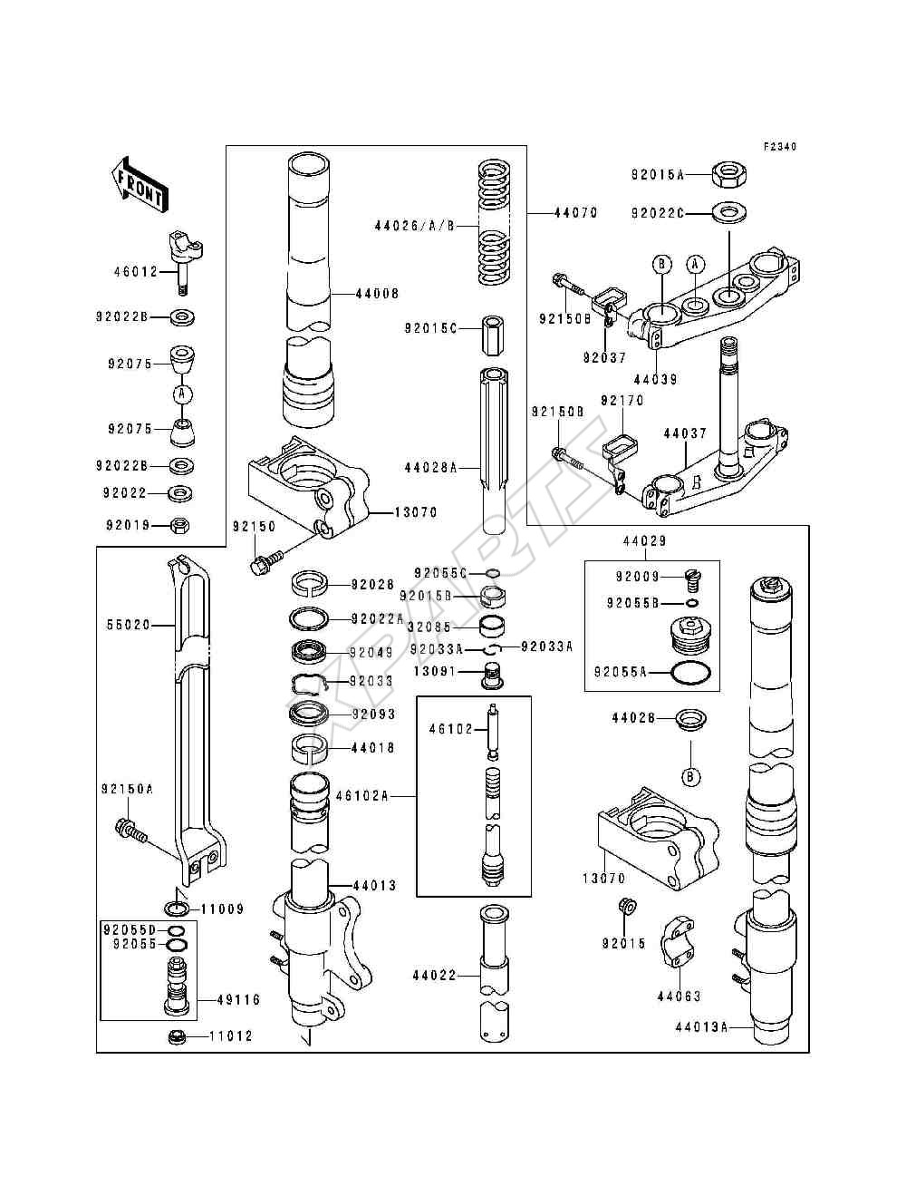 Billede til varegruppe Front Fork(KX500-E4 / E5)