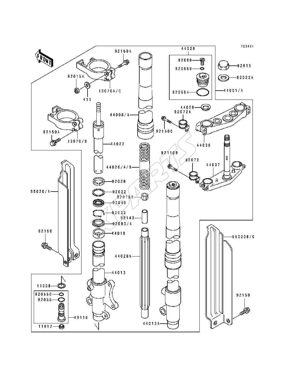Billede til varegruppe Front Fork@(KDX250-D2 / D3 / D4)