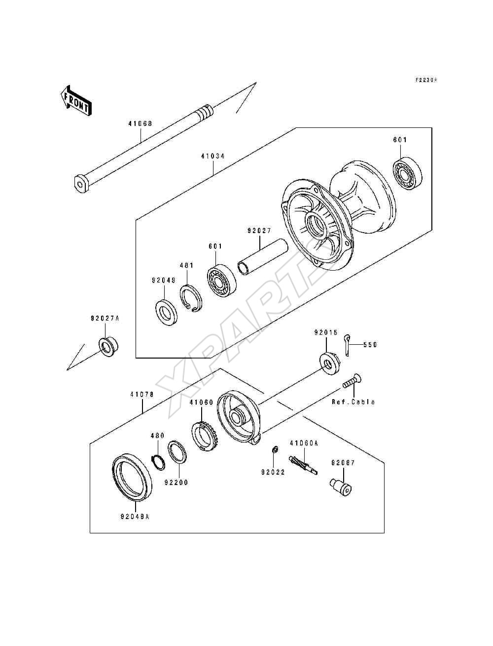 Billede til varegruppe Front Hub@(KDX250-D2 / D3 / D4)