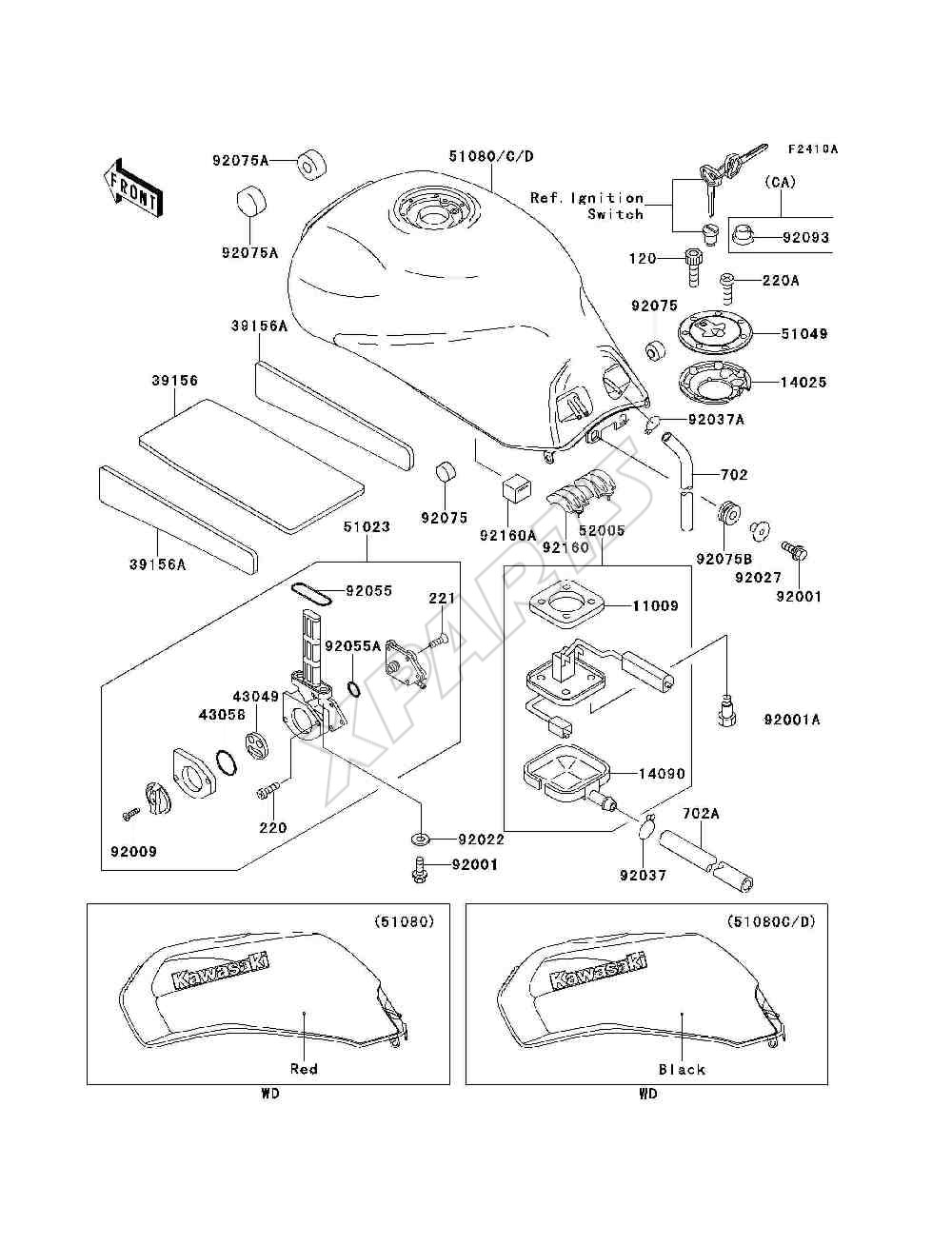 Picture for category Fuel Tank (ZX1100-E2 / E3)