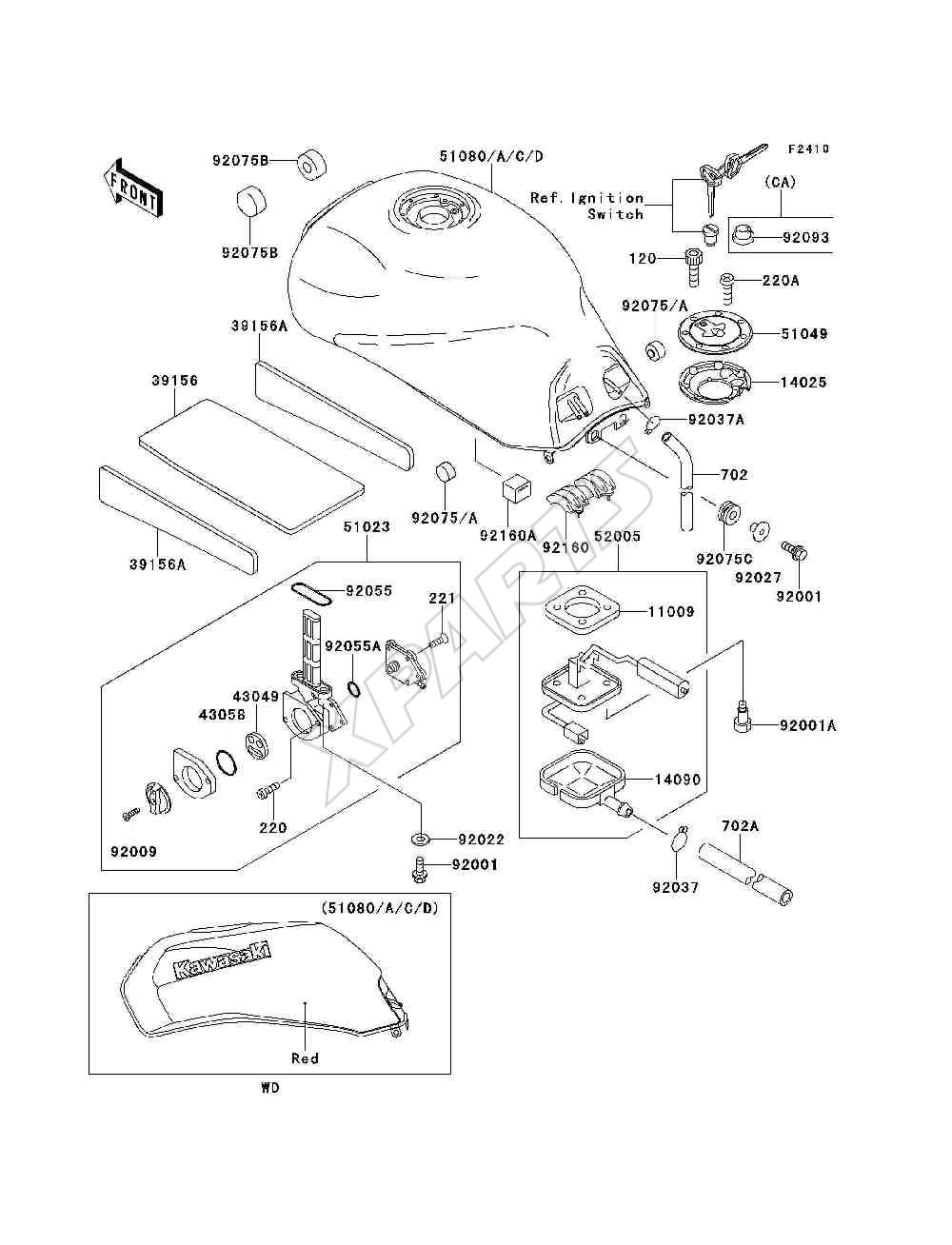 Billede til varegruppe Fuel Tank(ZX1100-E1)