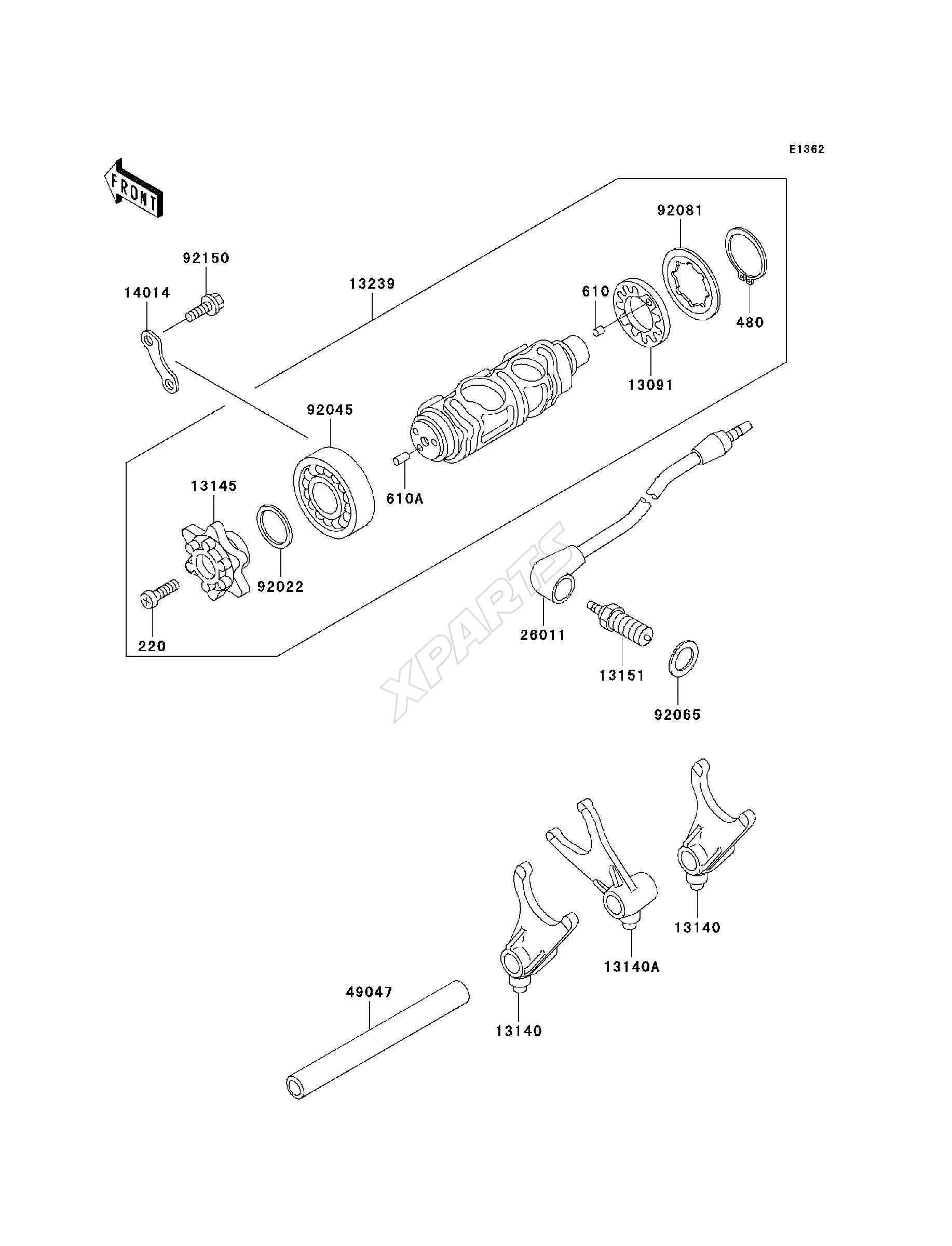 Billede til varegruppe Gear Change Drum / Shift Fork(s)