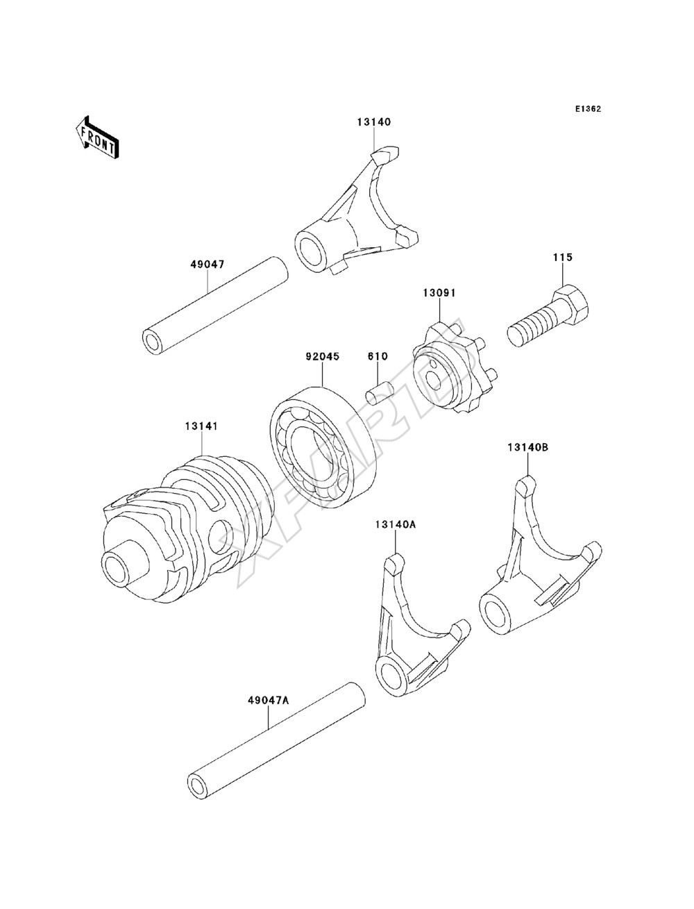 Billede til varegruppe Gear Change Drum / Shift Fork(s)