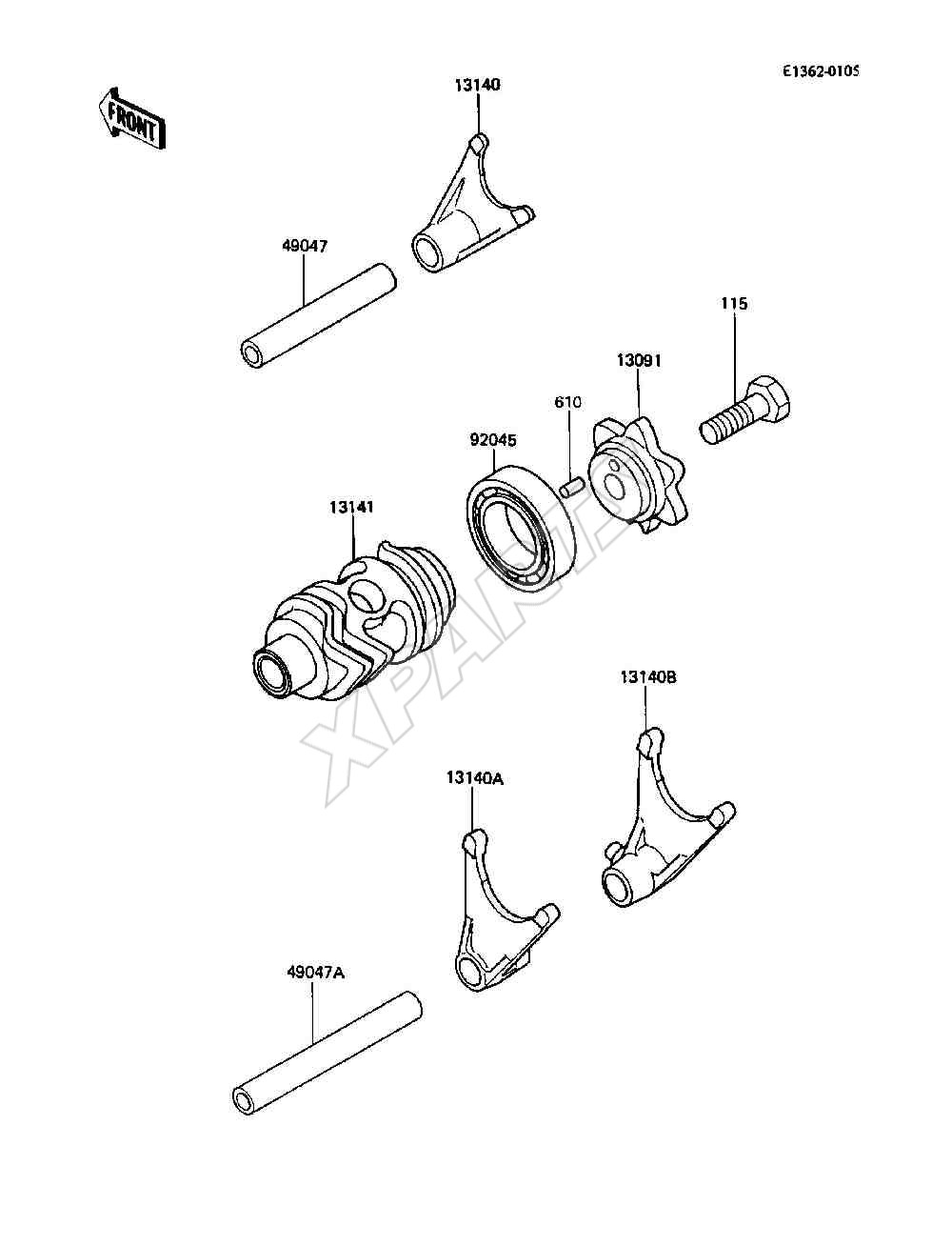 Billede til varegruppe Gear Change Drum / Shift Fork(s)