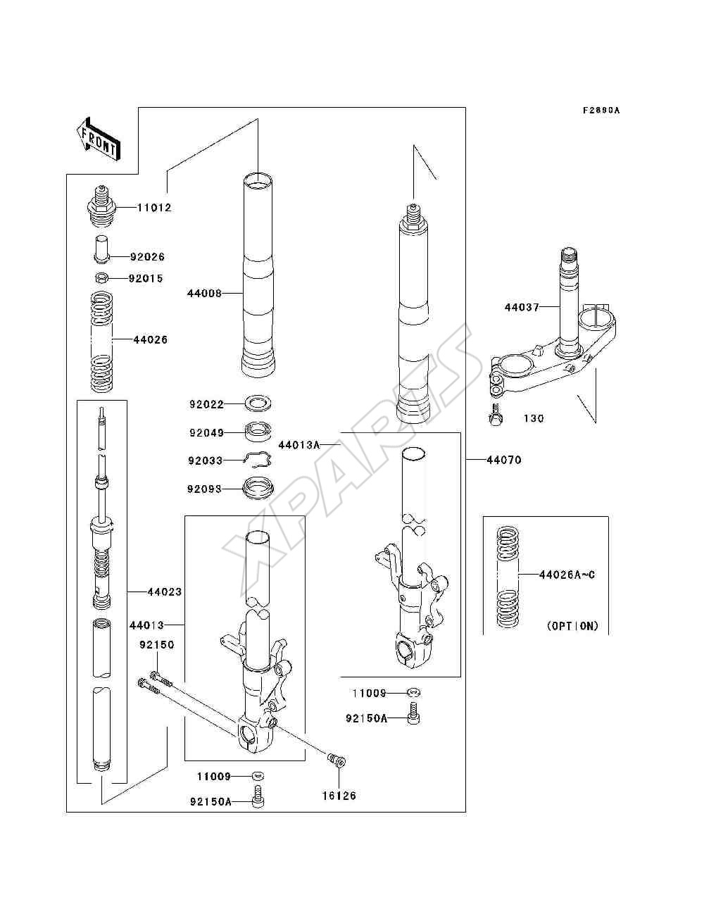 Billede til varegruppe Optional Parts(ZX-7RR Front Fork)