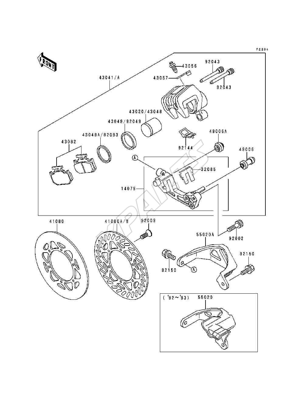 Billede til varegruppe Rear Brake(KX500-E4 / E5 / E6 / E7)